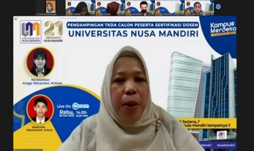 Universitas Nusa Mandiri UNM sukses melaksanakan pendampingan Tes Kemampuan Dasar Akademik TKDA untuk para dosen eligible serdos tahun 2022